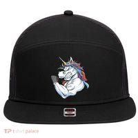 Strong Unicorn Creature 7 Panel Mesh Trucker Snapback Hat thumb 0