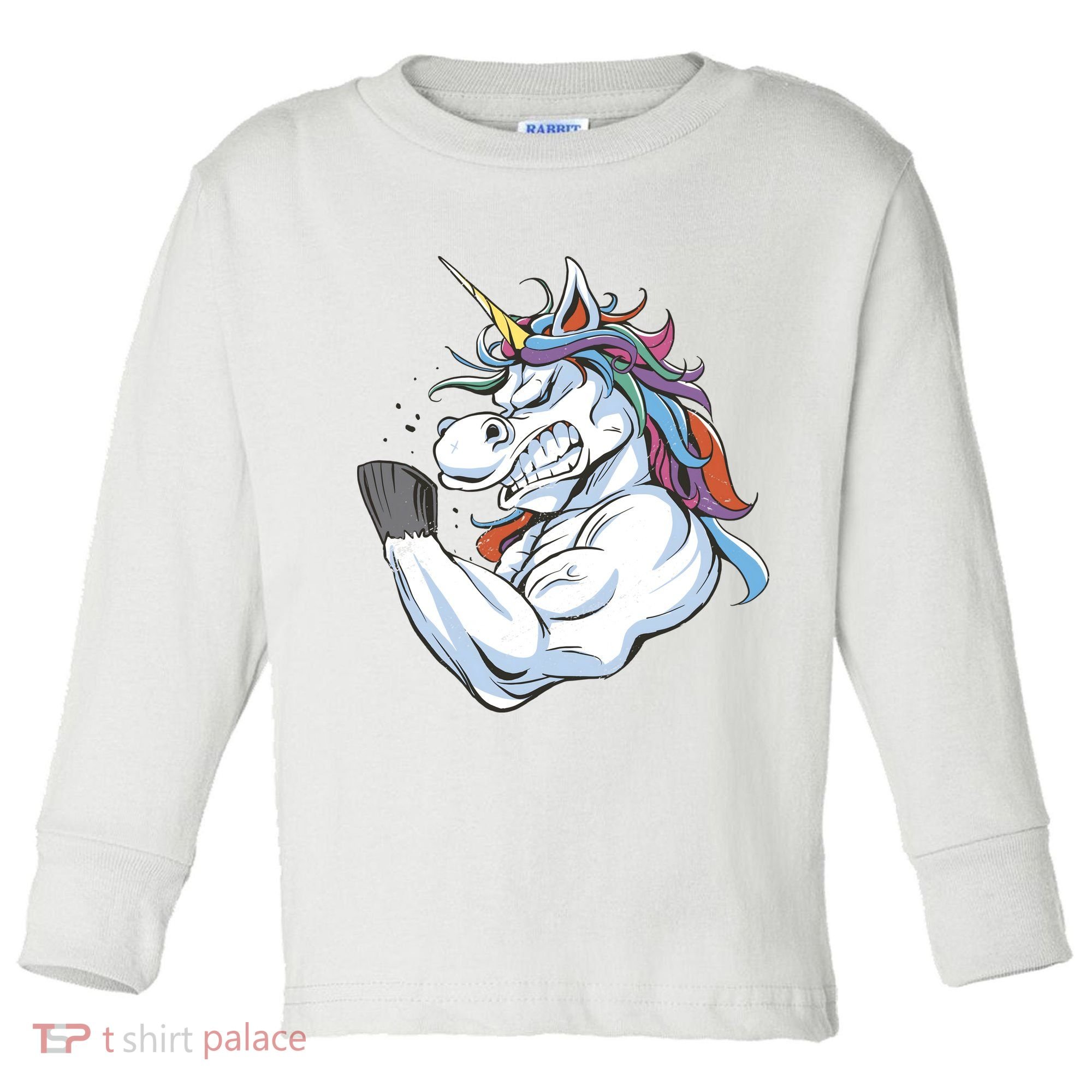 Strong Unicorn Creature Toddler Long Sleeve Shirt