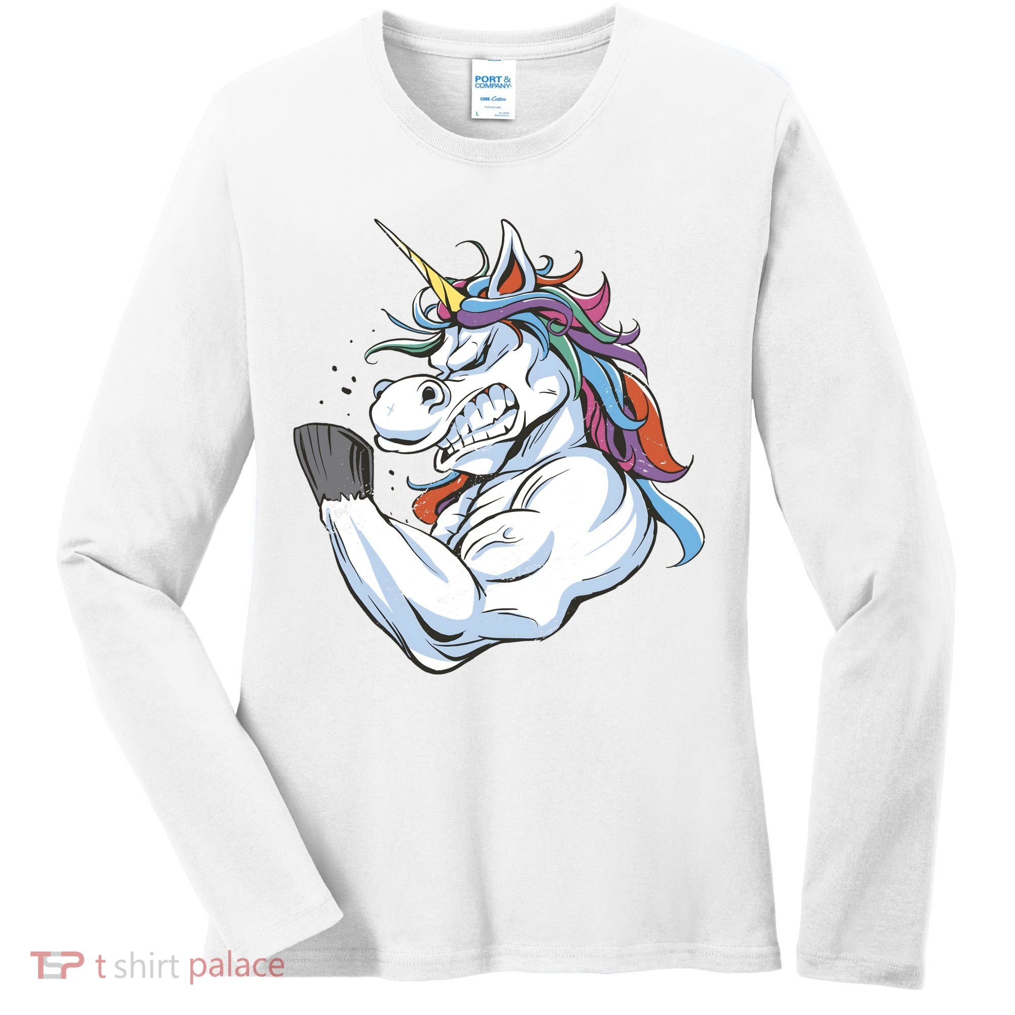 Strong Unicorn Creature Women's Long Sleeve Shirt