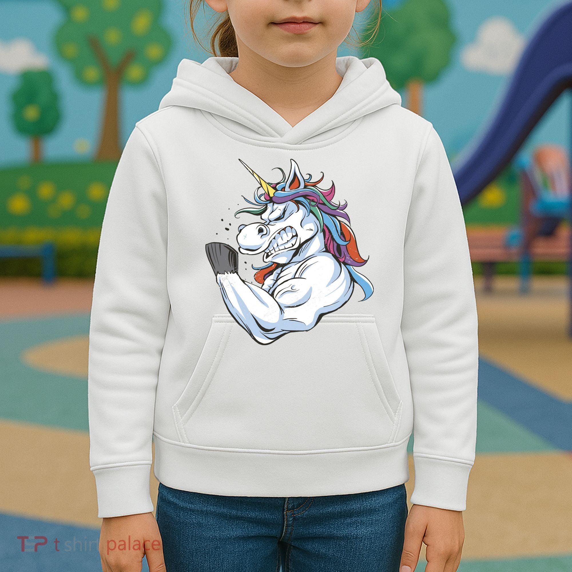 Strong Unicorn Creature Kids Hoodie