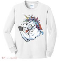 Strong Unicorn Creature Kids Long Sleeve Shirt thumb 0