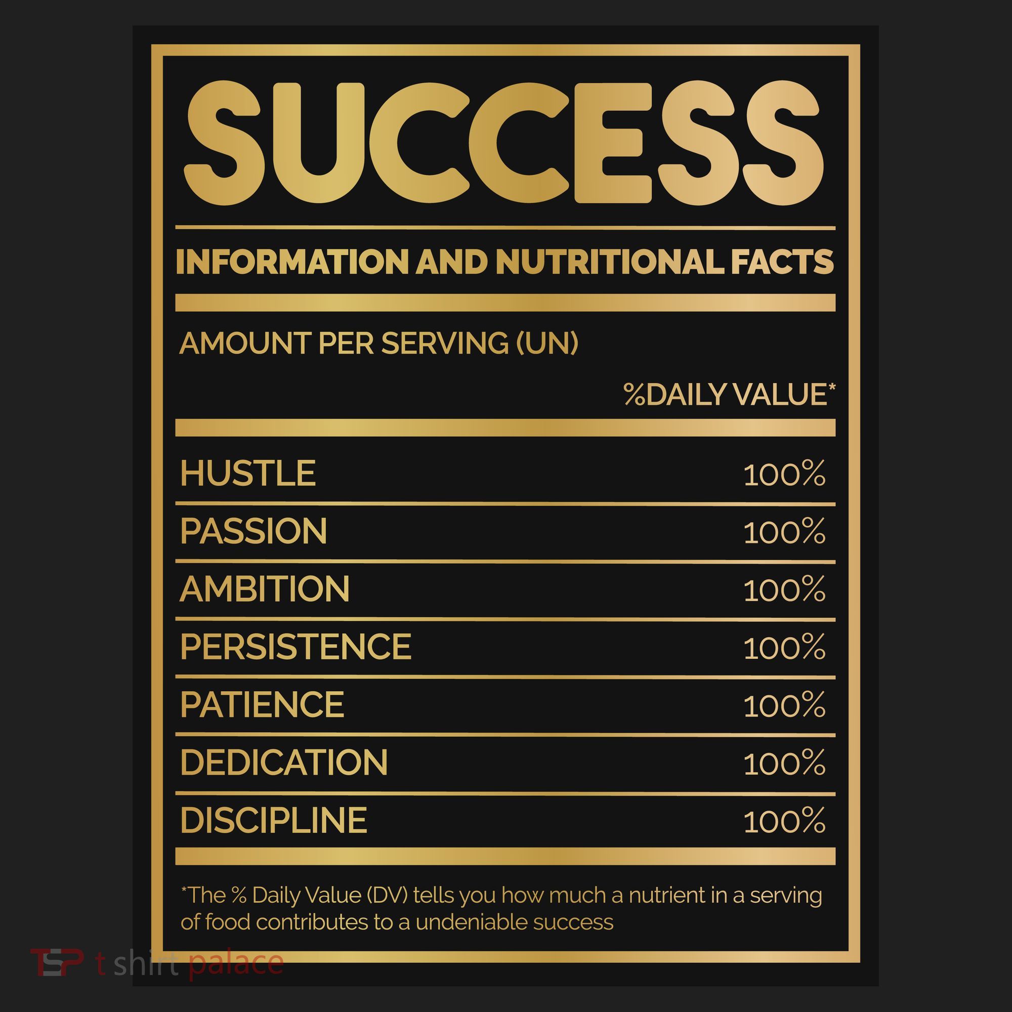 Success Nutritional Facts Tumbler