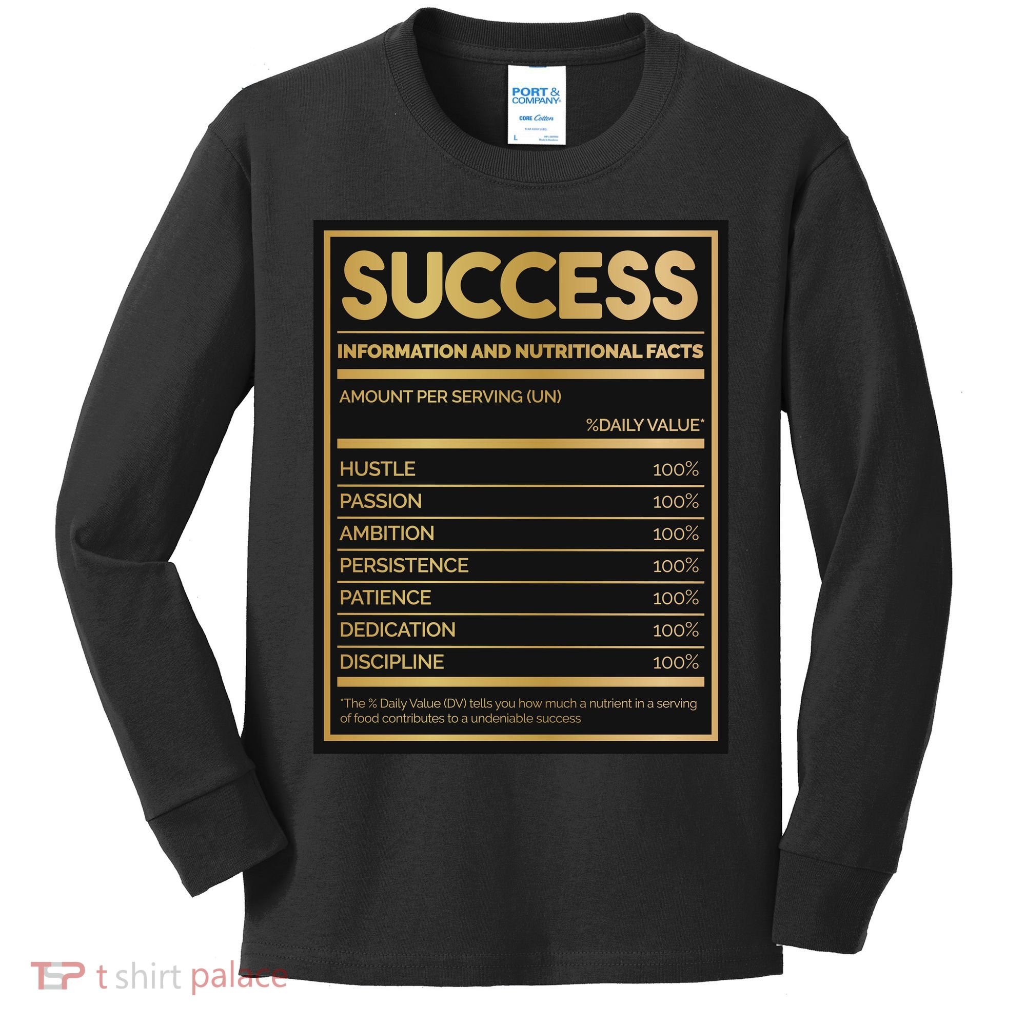 Success Nutritional Facts Kids Long Sleeve Shirt