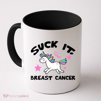 Suck It Breast Cancer unicorn Coffee Mug