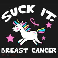 Suck It Breast Cancer unicorn Ornament thumb 1