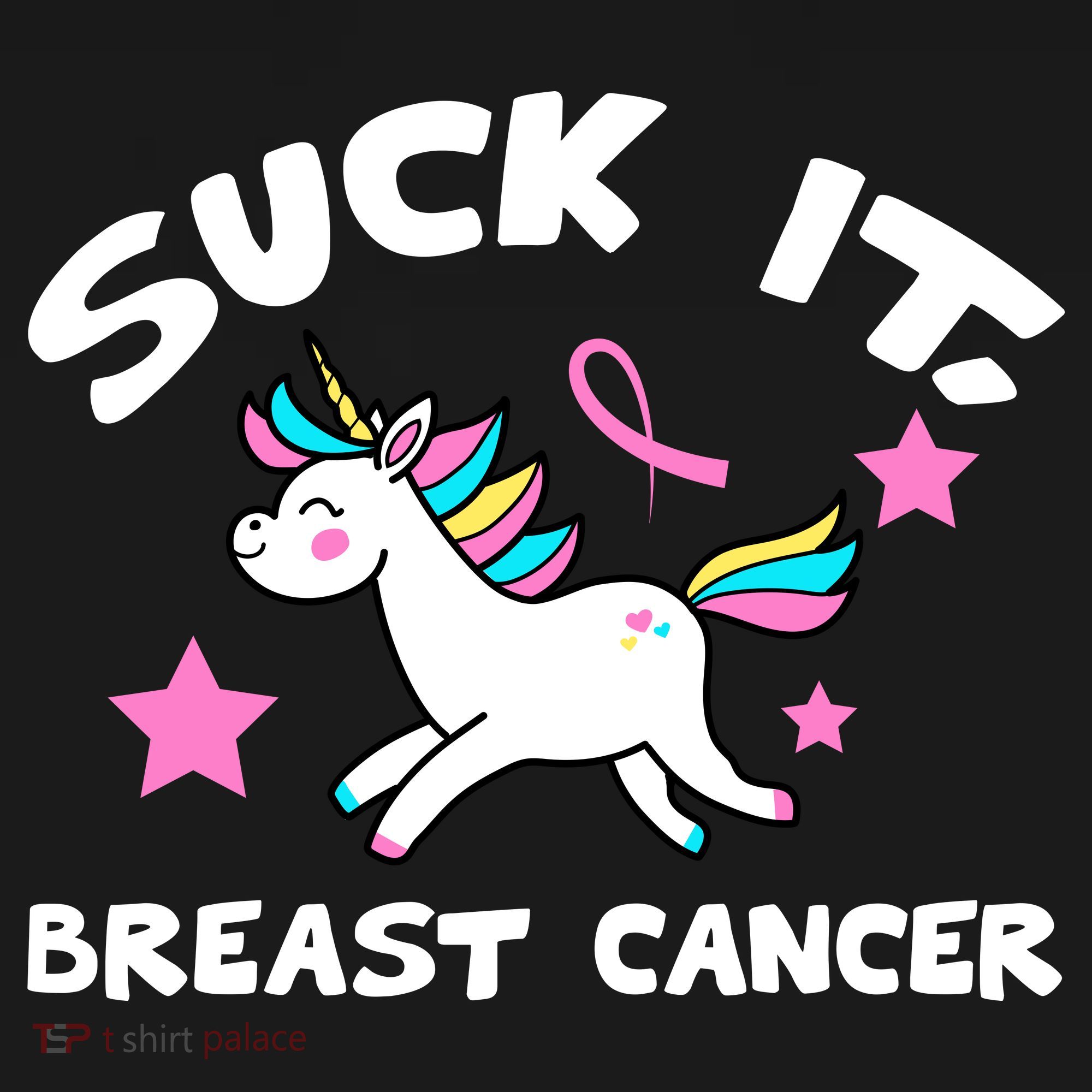 Suck It Breast Cancer unicorn Ornament