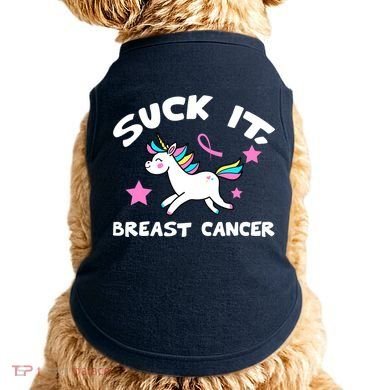 Suck It Breast Cancer unicorn Doggie Tank