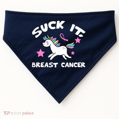 Suck It Breast Cancer unicorn USA-Made Doggie Bandana