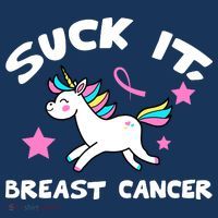 Suck It Breast Cancer unicorn Sweatshirt thumb 3