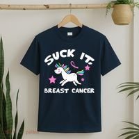 Suck It Breast Cancer unicorn T-Shirt thumb 2