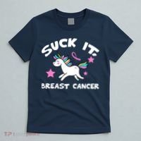 Suck It Breast Cancer unicorn T-Shirt thumb 5