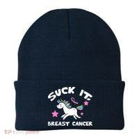 Suck It Breast Cancer unicorn Beanie thumb 0