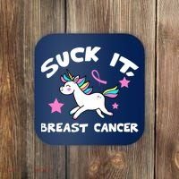 Suck It Breast Cancer unicorn Coaster thumb 0