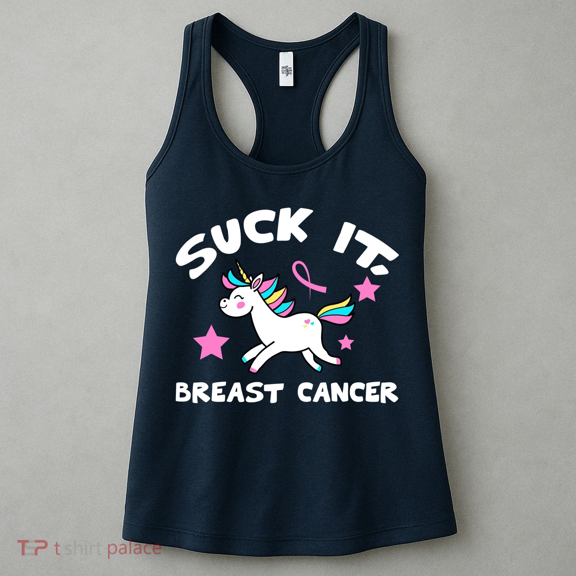 Suck It Breast Cancer unicorn Women's Tank Top