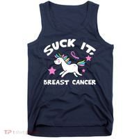 Suck It Breast Cancer unicorn Tank Top thumb 0