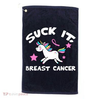 Suck It Breast Cancer unicorn Golf Towel