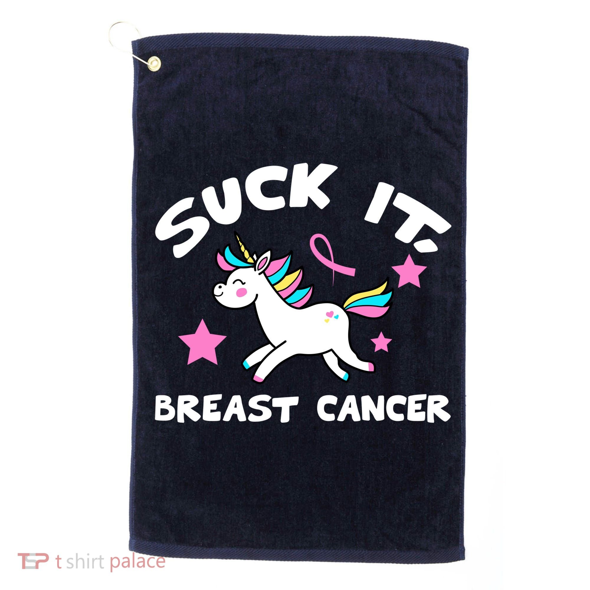 Suck It Breast Cancer unicorn Golf Towel