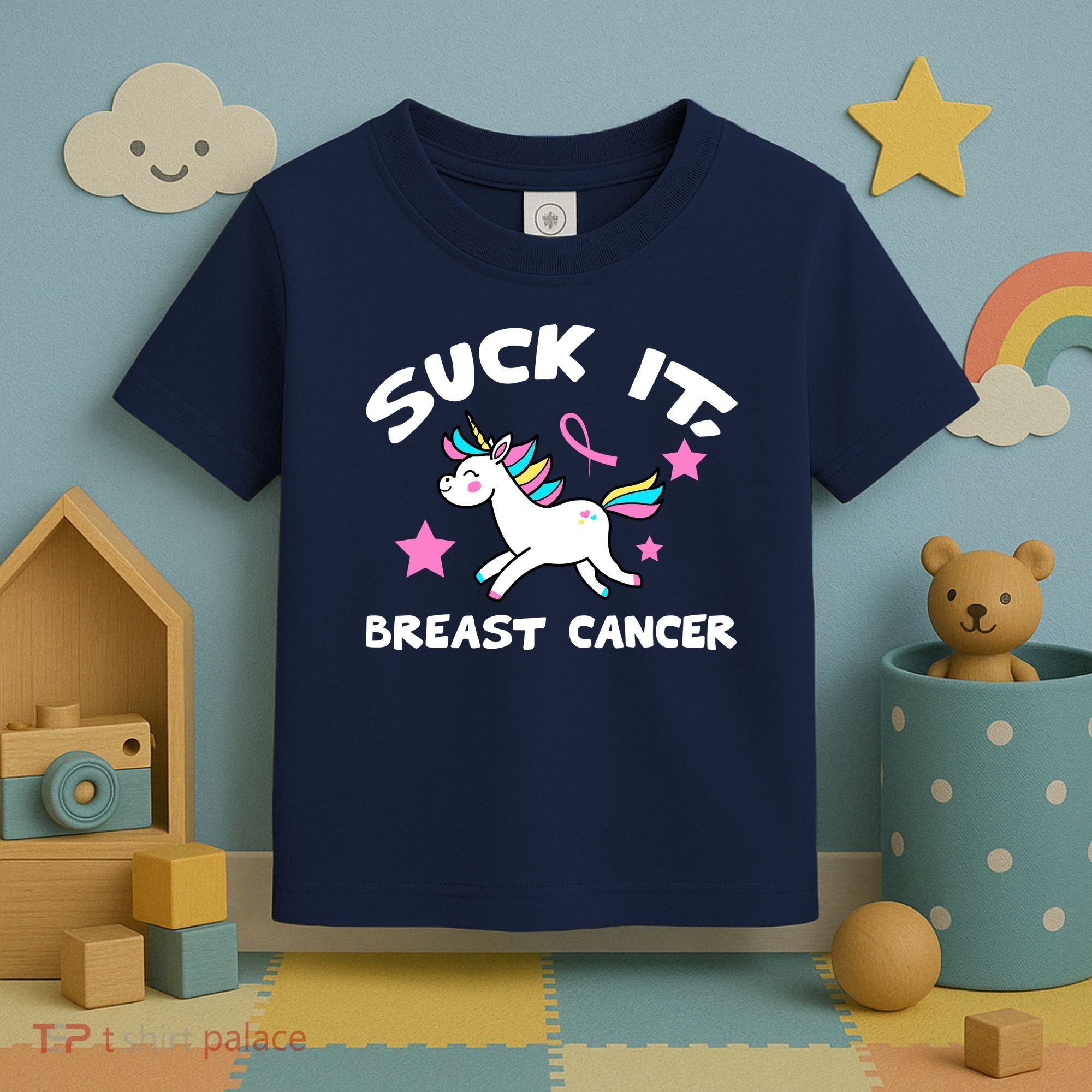 Suck It Breast Cancer unicorn Toddler T-Shirt