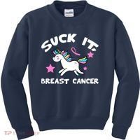 Suck It Breast Cancer unicorn Kids Sweatshirt thumb 0
