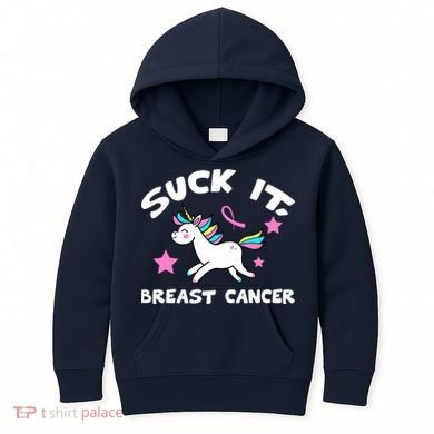 Suck It Breast Cancer unicorn Kids Hoodie
