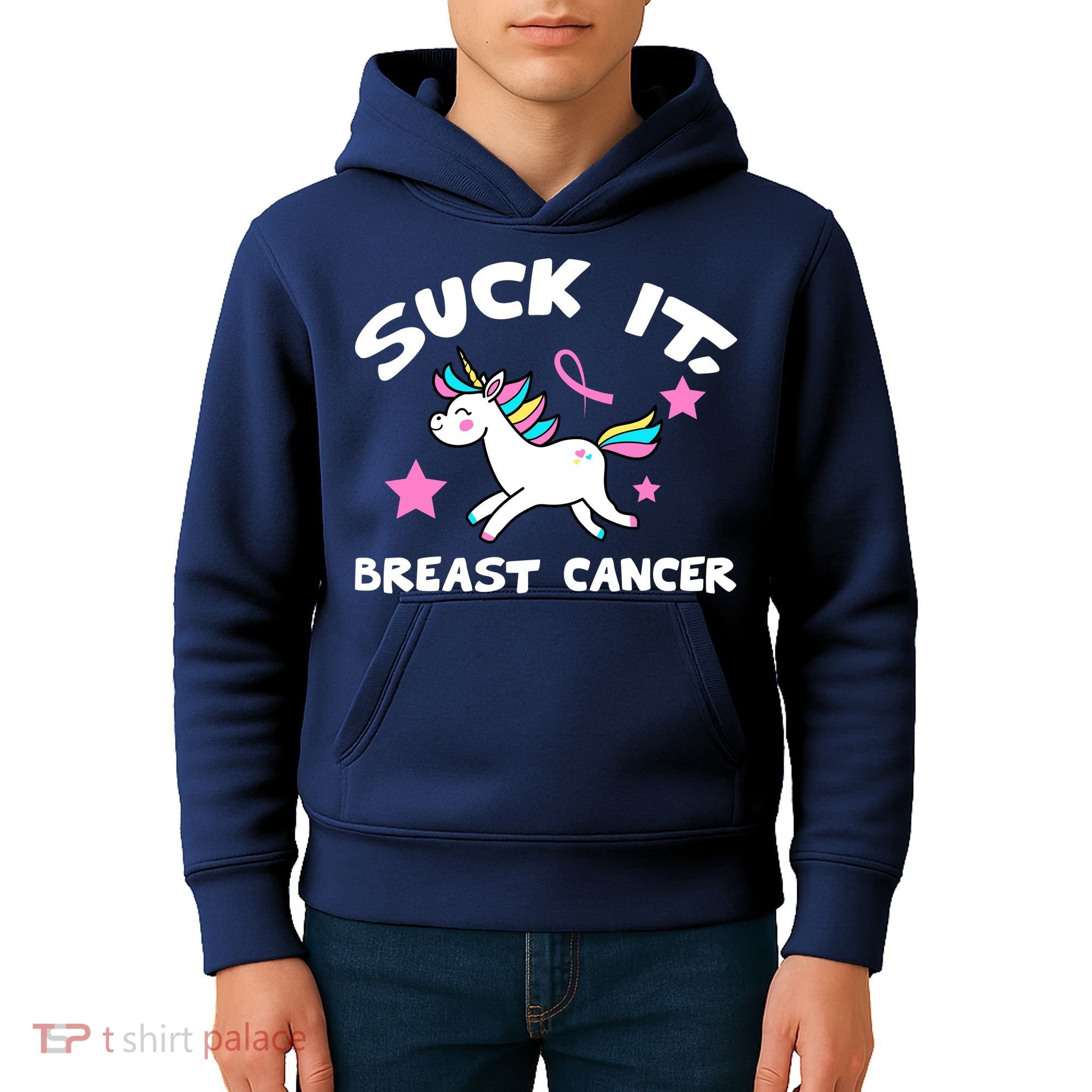 Suck It Breast Cancer unicorn Kids Hoodie