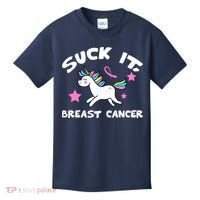 Suck It Breast Cancer unicorn Kids T-Shirt thumb 0