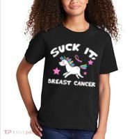 Suck It Breast Cancer unicorn Kids T-Shirt thumb 2