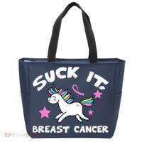 Suck It Breast Cancer unicorn Tote Bag thumb 0