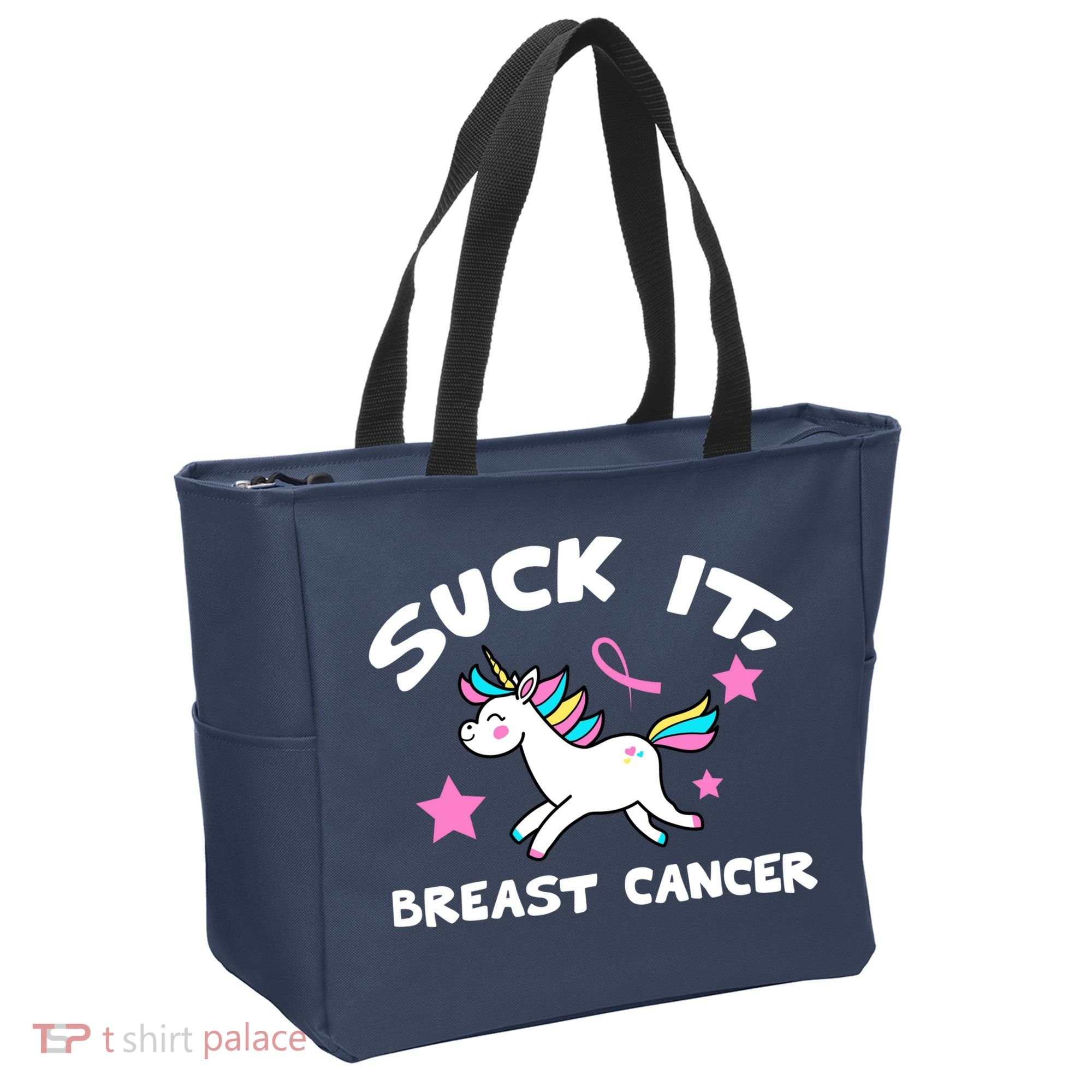 Suck It Breast Cancer unicorn Tote Bag