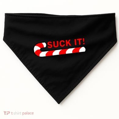 Suck It Candy Cane USA-Made Doggie Bandana