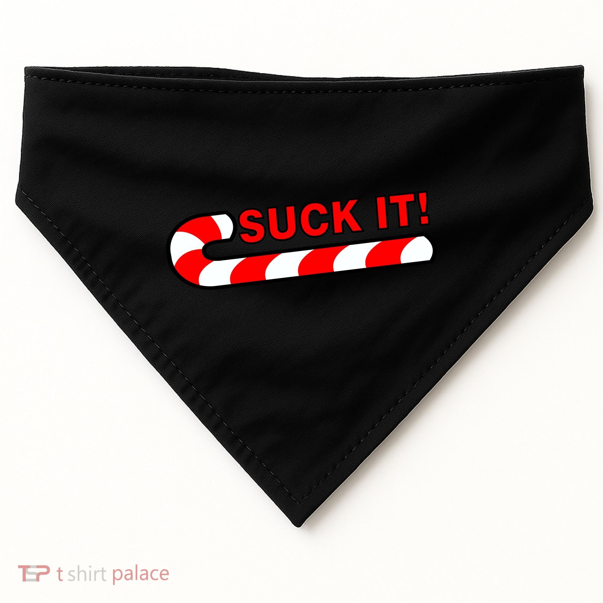 Suck It Candy Cane USA-Made Doggie Bandana