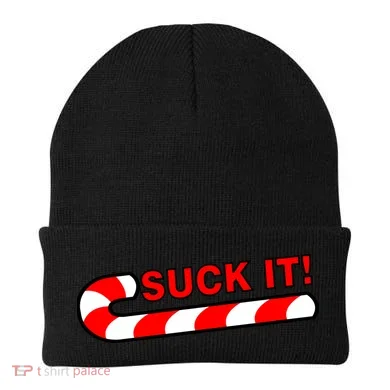 Suck It Candy Cane Beanie
