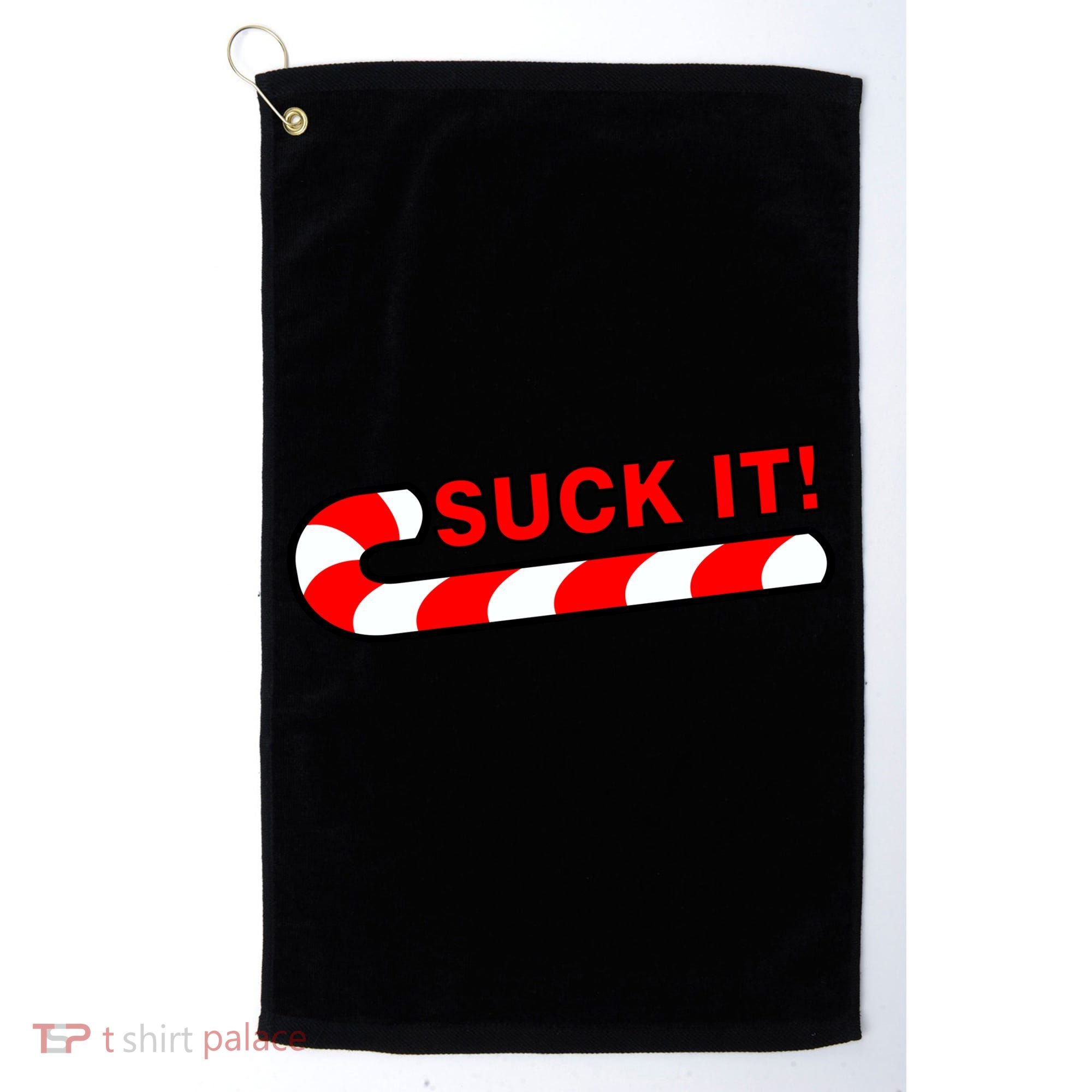 Suck It Candy Cane Golf Towel
