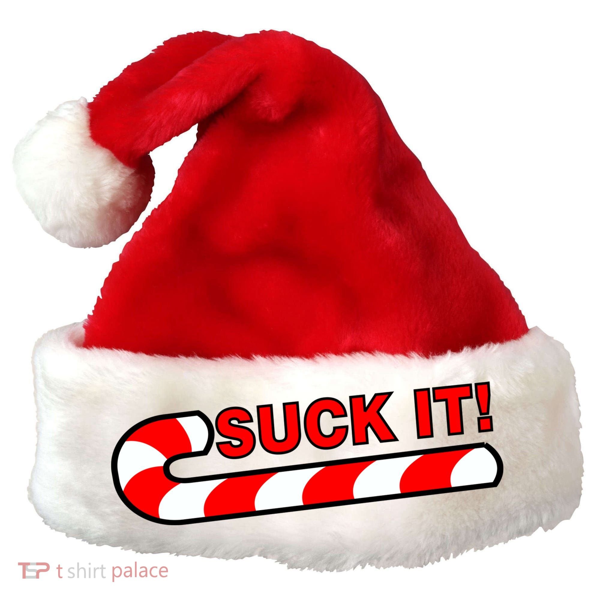 Suck It Candy Cane Santa Hat