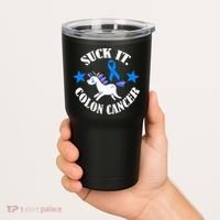 Suck It Colon Cancer Tumbler thumb 2