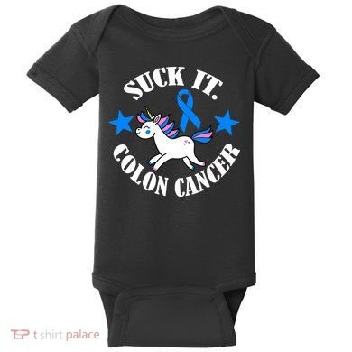 Suck It Colon Cancer Baby Bodysuit