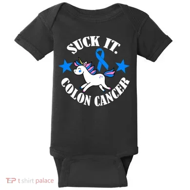 Suck It Colon Cancer Baby Bodysuit