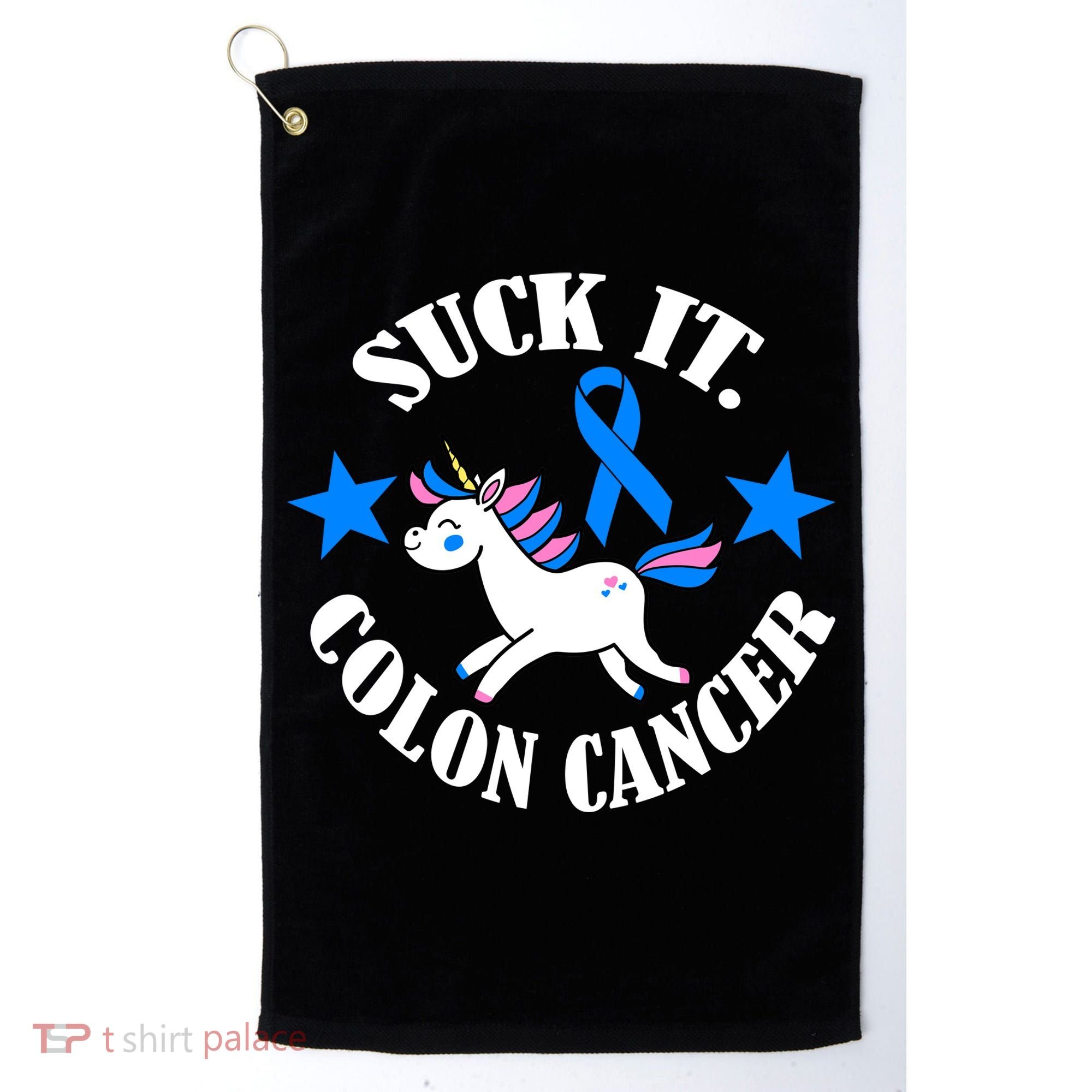 Suck It Colon Cancer Golf Towel