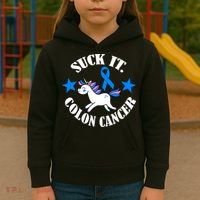 Suck It Colon Cancer Kids Hoodie thumb 3