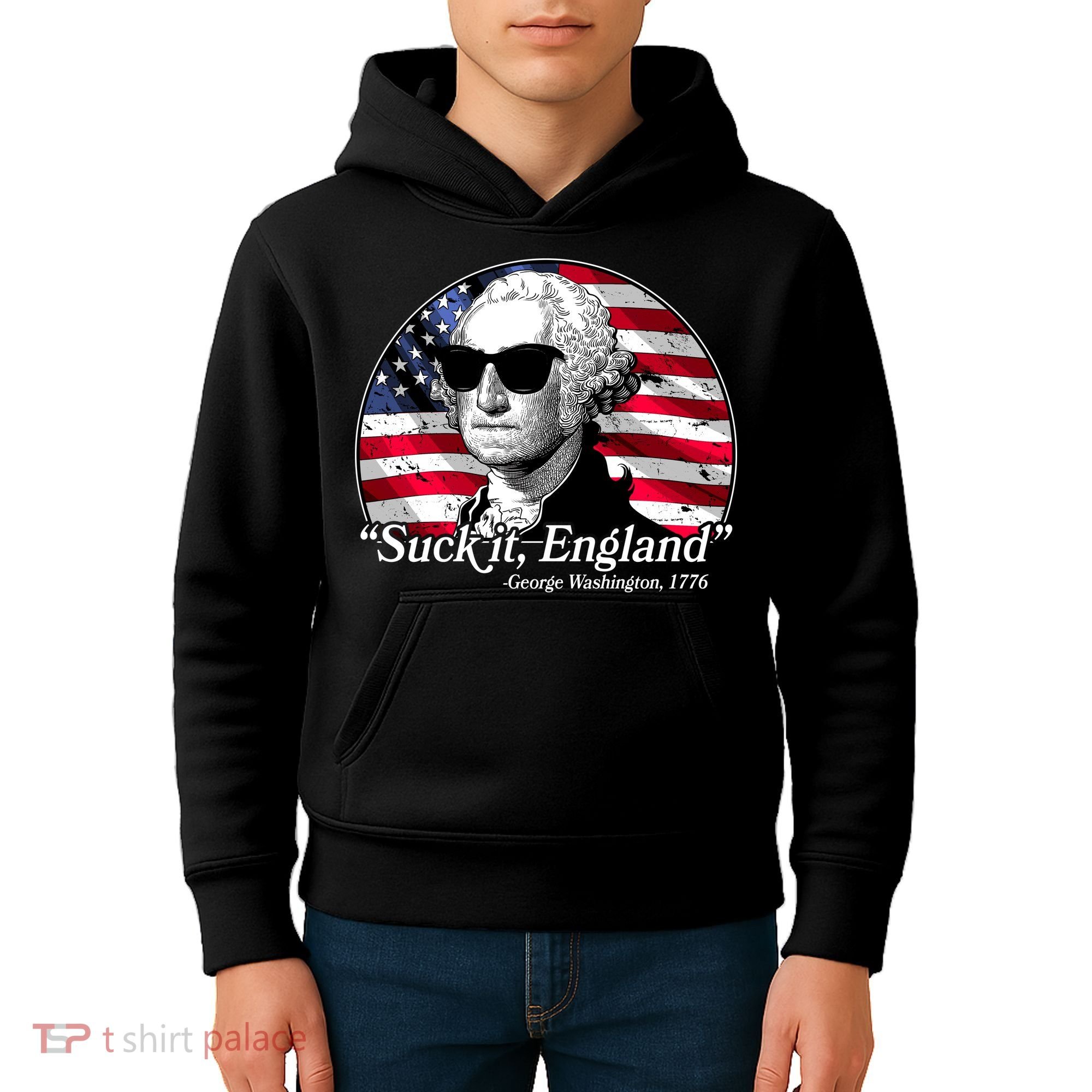 Suck It England George Washington 1776 Kids Hoodie