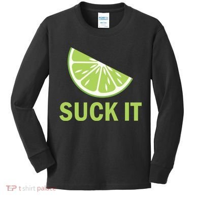 Suck It Funny Tequila Shot Kids Long Sleeve Shirt