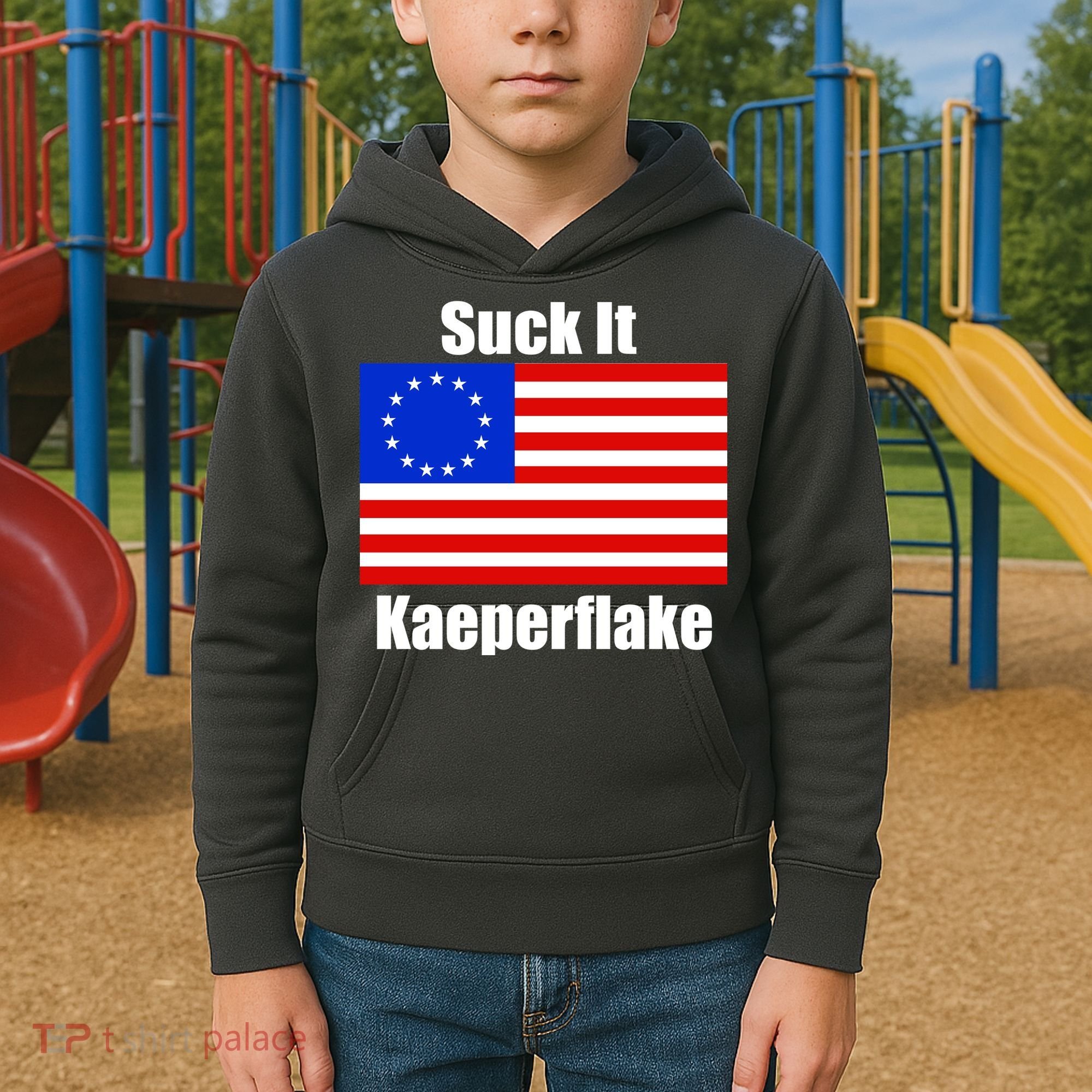 Suck It Kaeperflake Betsy Ross Flag Kids Hoodie