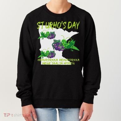 St Urhos Day Grasshopper Grapes Vineyard Gift Minnesota Map Women's Sweatshirt