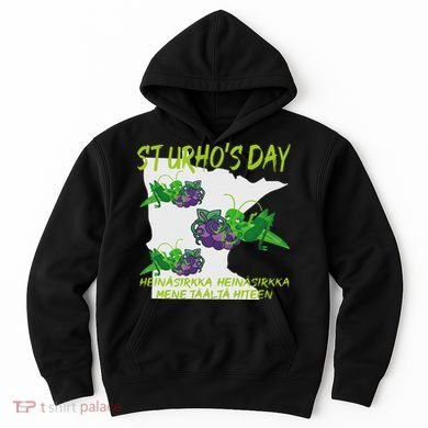 St Urhos Day Grasshopper Grapes Vineyard Gift Minnesota Map Hoodie
