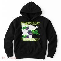 St Urhos Day Grasshopper Grapes Vineyard Gift Minnesota Map Hoodie thumb 0