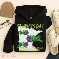 St Urhos Day Grasshopper Grapes Vineyard Gift Minnesota Map Hoodie thumb 4