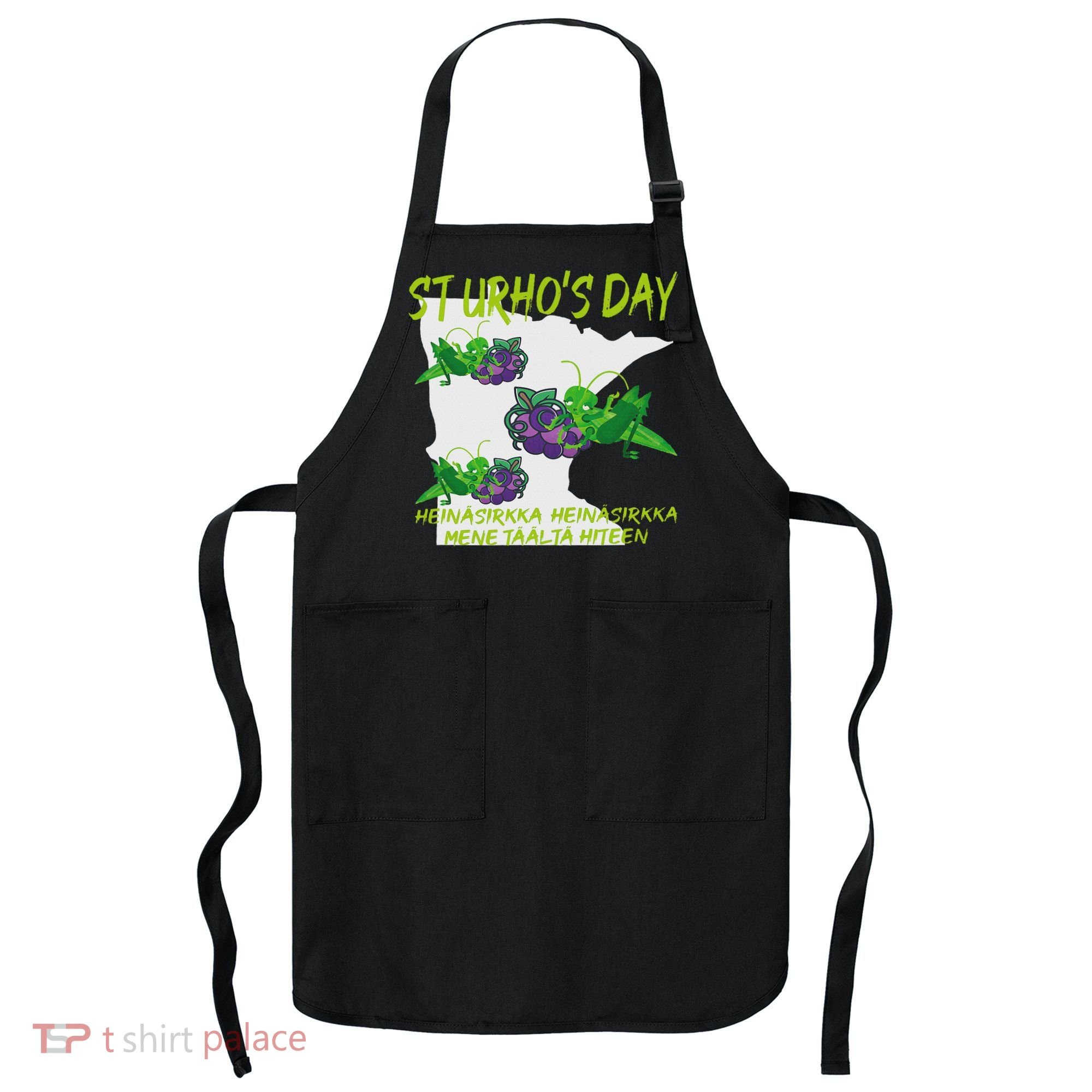 St Urhos Day Grasshopper Grapes Vineyard Gift Minnesota Map Apron