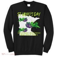 St Urhos Day Grasshopper Grapes Vineyard Gift Minnesota Map Sweatshirt thumb 0