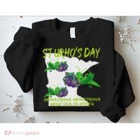 St Urhos Day Grasshopper Grapes Vineyard Gift Minnesota Map Sweatshirt thumb 2