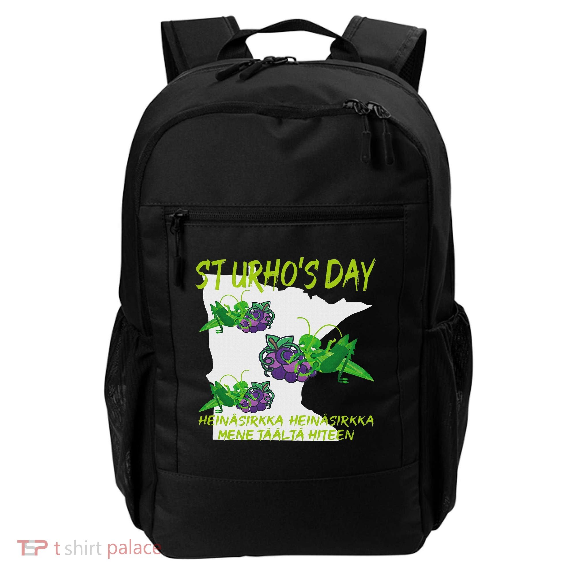 St Urhos Day Grasshopper Grapes Vineyard Gift Minnesota Map Backpack